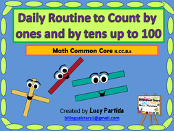 Counting 1-100 and 10s ENGLISH Bilingual Stars Mrs Partida