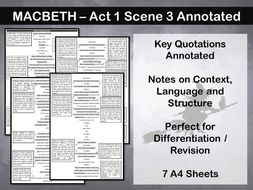 Macbeth Act 1 Scene 3 Annotated | Teaching Resources