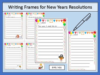 New Years Resolutions Writing Frames