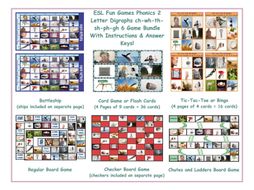 Phonics 2 Letter Digraphs ch-wh-th-sh-ph-gh 6 Game Bundle