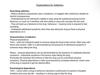 Addiction - A Level Psychology (AQA)