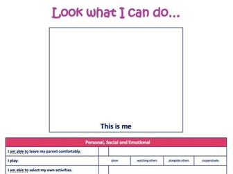 Editable Early Years Baseline Assessment