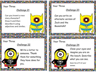 Minion Writing Challenge Year 3
