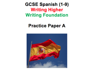 Spanish GCSE 9-1 Writing Practice Paper AQA Higher and Foundation Paper A
