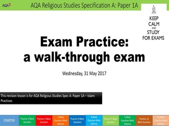 AQA Religious Studies Exam Revision 9-1 GCSE Spec A Paper 1A Islam: Practices