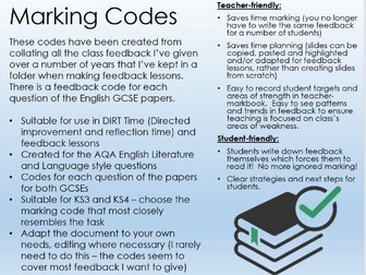 Marking Codes: Save Time Marking!