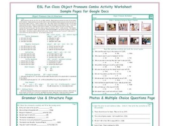 Object Pronouns Combo Interactive Worksheets For Google Docs