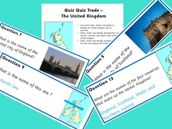 United Kingdom Quiz Quiz Trade cards and presentation