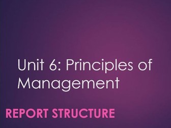 Unit 6 : Principles of Management Structure Sheet Activity 1