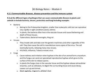 A level OCR Biology - Module 4 revision notes