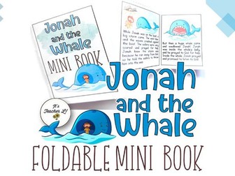 Jonah and the Whale Bible Story Foldable Mini Book Grade 1 2 3 READING