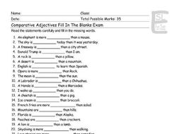 comparative adjectives fill in