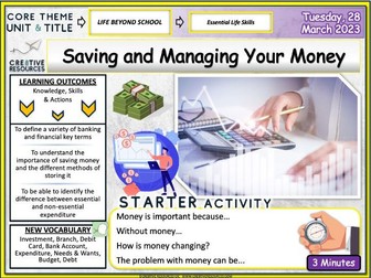 Saving and Managing Money - Careers