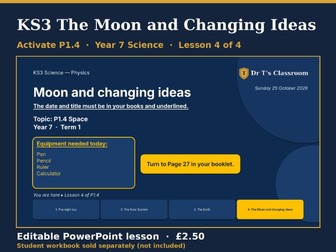KS3 Activate P1.4 Space: The Moon and Changing Ideas