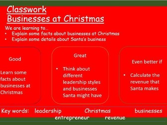 Christmas Business Studies Lesson