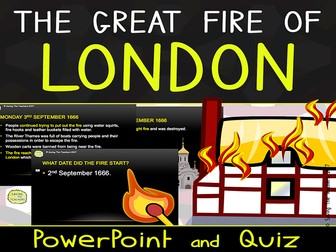 The Great Fire of London PowerPoint and Quiz