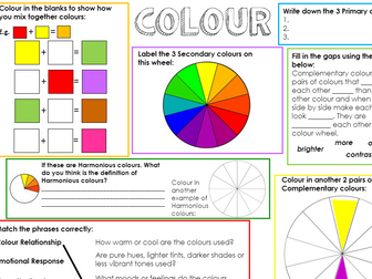 Art Formal Elements Worksheet Booklet - Independent Starter Tasks KS3 Homework