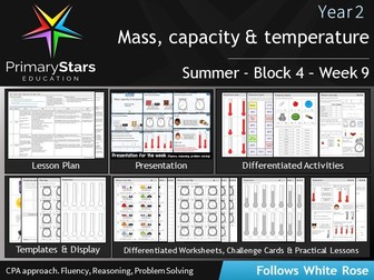 YEAR 2 - Mass , capacity , temperature - White Rose - WEEK 9 - Block 4 - Summer- Differentiated Pack