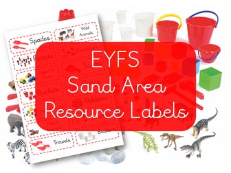 EYFS Sand Area Resource Labels