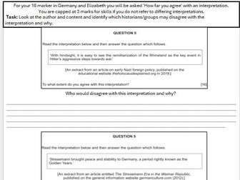 Editable History GCSE Interpretations skills booklet