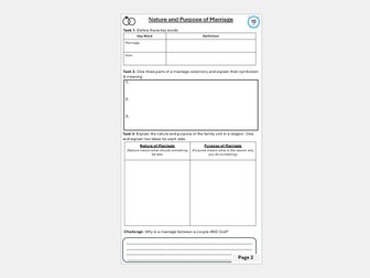 Relationship & Families Homework Booklet AQA