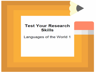 Test Your Research Skills Languages of the World 1