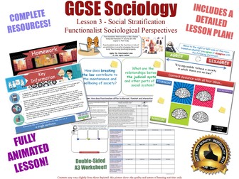 GCSE Sociology - Functionalist Perspectives Bundle (AQA) 4 x Complete lessons