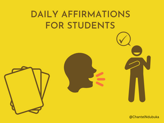 Daily affirmations for KS3 and KS4 students
