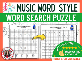 Music Styles Word Search