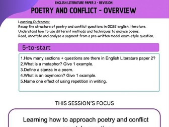 English Literature Paper 2 - Power and Conflict