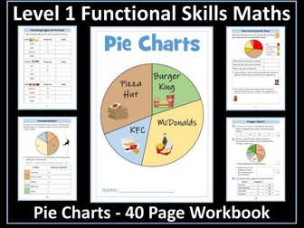 Pie Charts Workbook - Statistics - Level 1 Functional Skills Maths