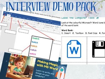 Teaching Interview Demo Pack (Year 2| ICT- MS Word)
