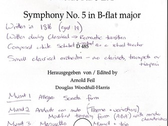 Schubert Symphony No 5 in Bb Major ANNOTATED SCORE