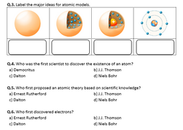 History of Atomic Theory - Worksheet | Distance Learning | Teaching