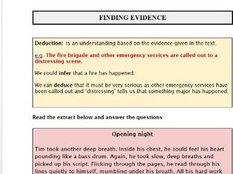 Ks3 Worksheet - Summarising, Playscript, Formal and Informal, Finding Evidence