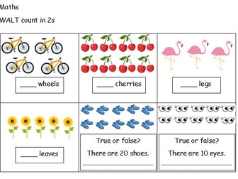 Year 1 Counting in 2s Worksheet