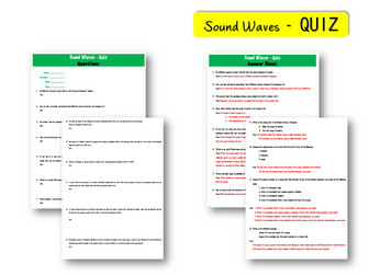 Waves – Sound Waves – QUIZ + Answer Key