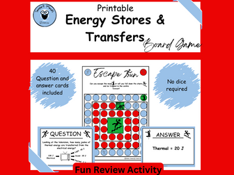 ENERGY STORES & ENERGY TRANSFERS REVIEW ACTIVITY BOARD GAME *PRINTABLE*