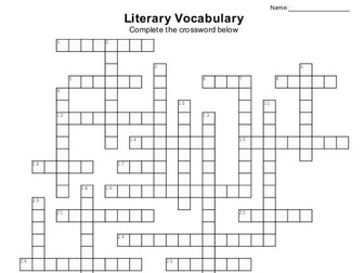 Literary Terms Crossword