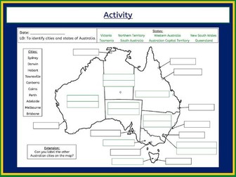 Identifying the cities and states of Australia - KS1/KS2