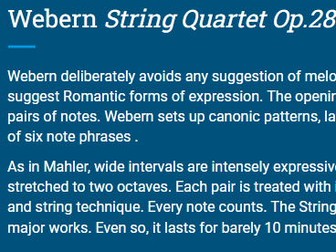 OCR A-Level Music AOS6 - Expressionism, Serialism and Atonality