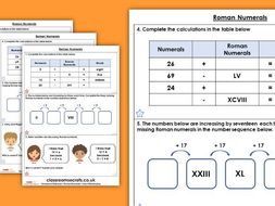 Roman numerals for year 3 picture