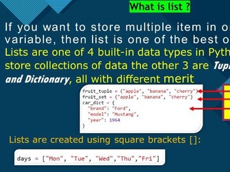 List concept in Python Programming