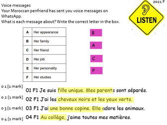 French Reading & Listening Revision