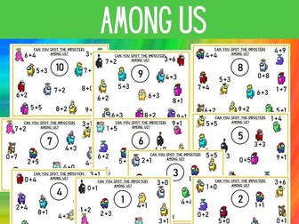 Among Us Math Worksheets | Addition | Math