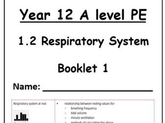 OCR A Level PE - Respiratory System Work Booklets One and Two