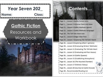 Gothic Fiction Scheme KS3 (22 lessons, activity booklet, HWK, overview, KO and assessment)