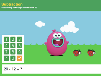 Subtraction to 20 - Subtracting a Two-Digit Number from 20 Interactive Game - KS1 Number