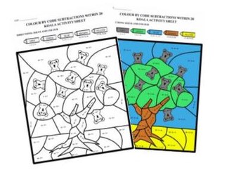 Colour by Code Subtractions Within 20