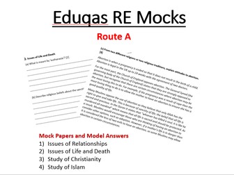 Eduqas Religious Studies Route A GCSE Mock Papers and Model Answers